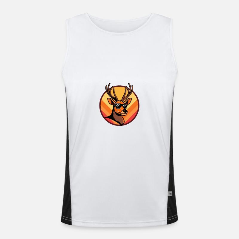 Deer Comic Cool Summer - Men's Functional Contrast Tank Top - white/black
