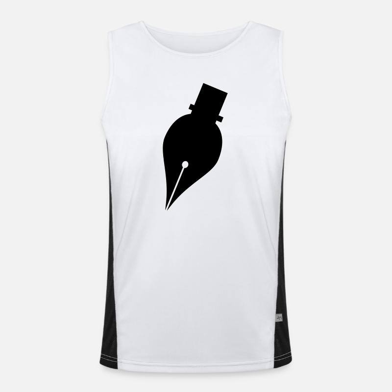 Schreibstift oder Tintenstift-Logo für Schreiber Funktionelles Kontrast-Tank Top für Männer 