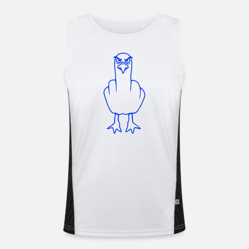 Möwe Mittelfinger Beleidigung Stinkefinger frech Funktionelles Kontrast-Tank Top für Männer 