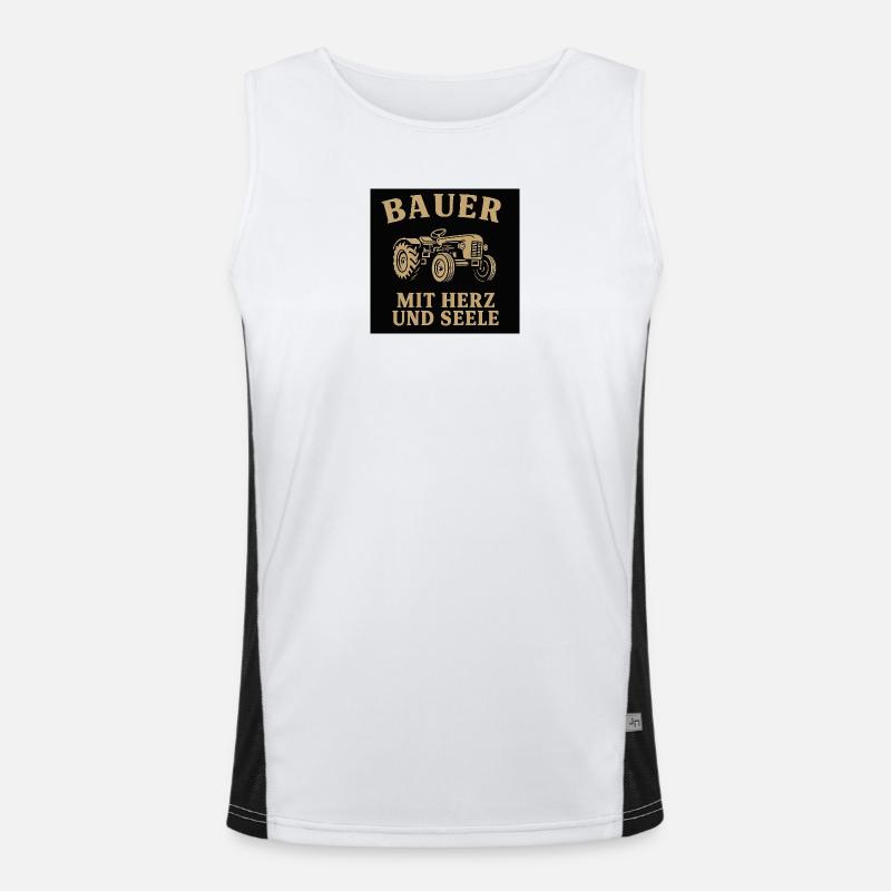 Bauerherz Traktor Motiv Funktionelles Kontrast-Tank Top für Männer 