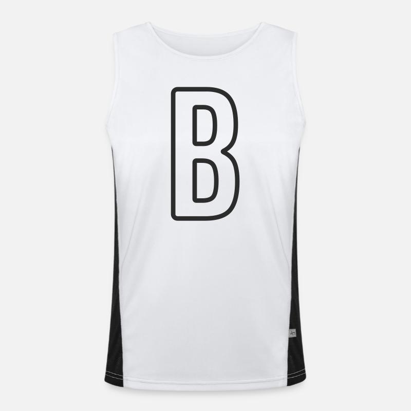 Letter B Typodesign - Men's Functional Contrast Tank Top  - white/black