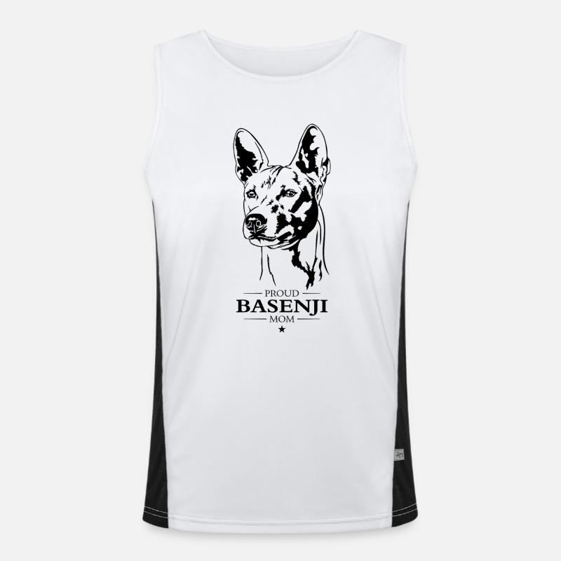 Basenji Mom Hunde Hund Hundespruch Wilsigns Funktionelles Kontrast-Tank Top für Männer 