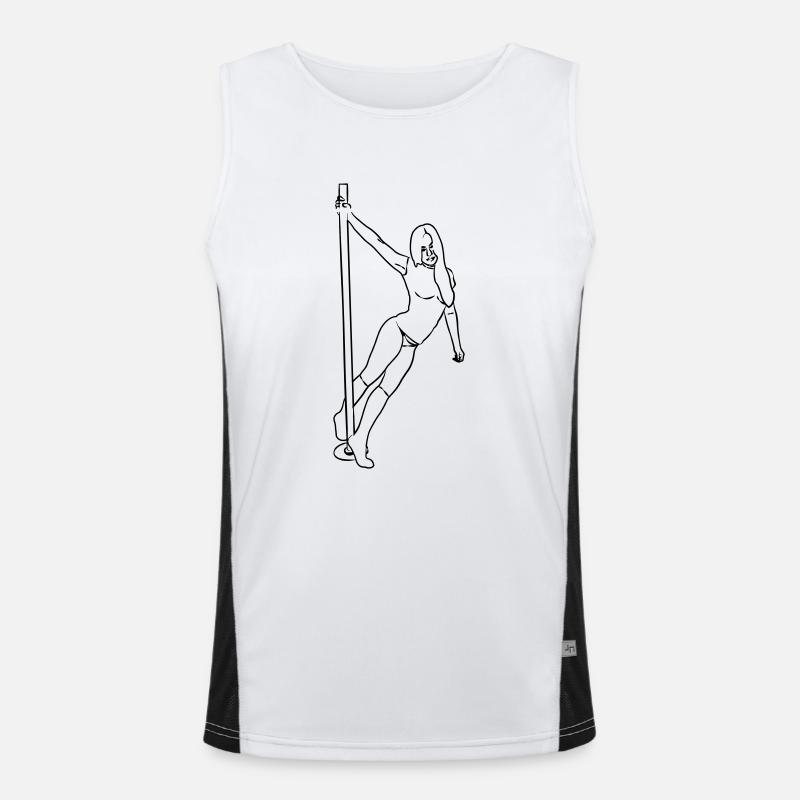 pole dancing - Men's Functional Contrast Tank Top  - white/black