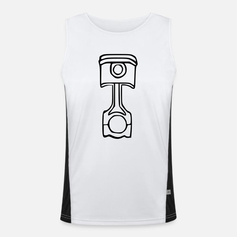 Piston rod gift gift idea - Men's Functional Contrast Tank Top  - white/black