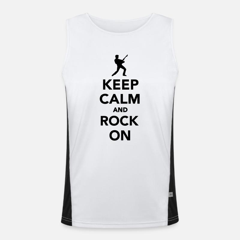 Keep calm and Rock on - Men's Functional Contrast Tank Top  - white/black