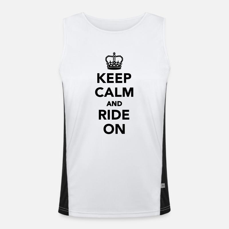 Keep calm and ride on Funktionelles Kontrast-Tank Top für Männer 