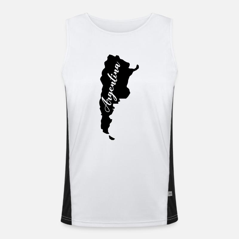 Argentina Outline Men's Functional Contrast Tank Top 