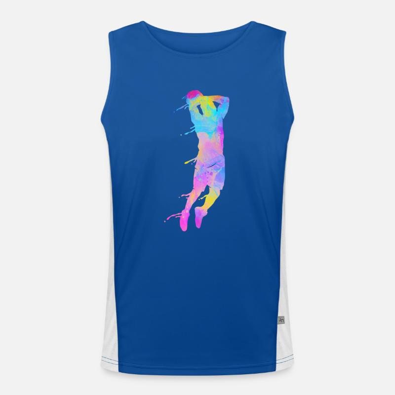 Basketball Colorful Splashes Men's Functional Contrast Tank Top 