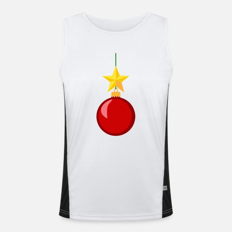 Christmas tree decorations Men's Functional Contrast Tank Top 