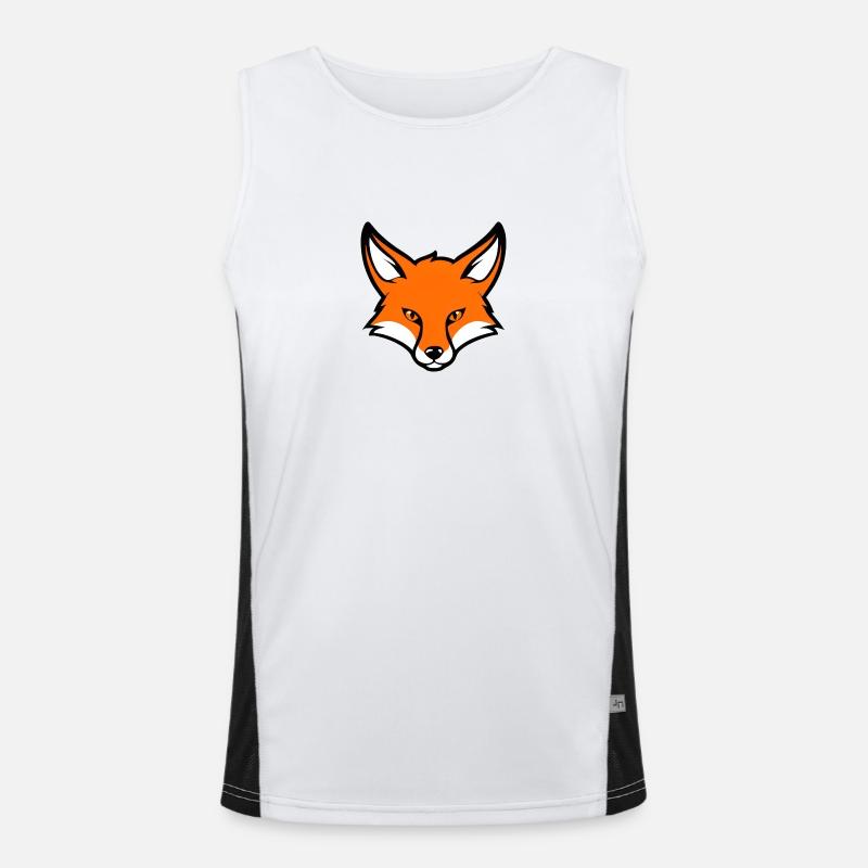 Cartoon Fuchs Logo Funktionelles Kontrast-Tank Top für Männer 