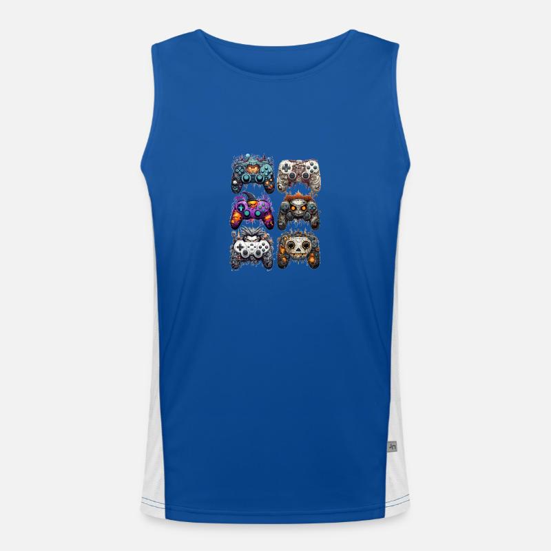 Funny Halloween Gaming Controller Set Funktionelles Kontrast-Tank Top für Männer 