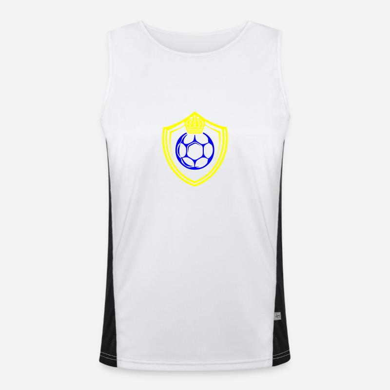 Fussball Logo Schild Mannschaft Funktionelles Kontrast-Tank Top für Männer 