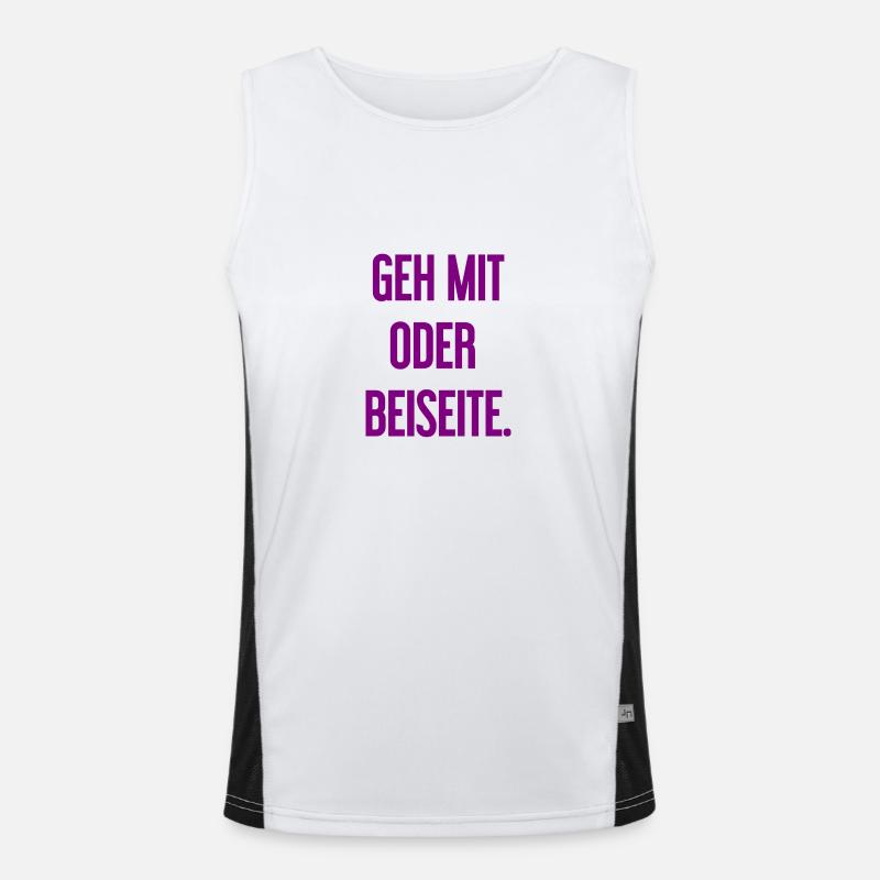 Geh mit oder beiseite - Funktionelles Kontrast-Tank Top für Männer  - Weiß/Schwarz