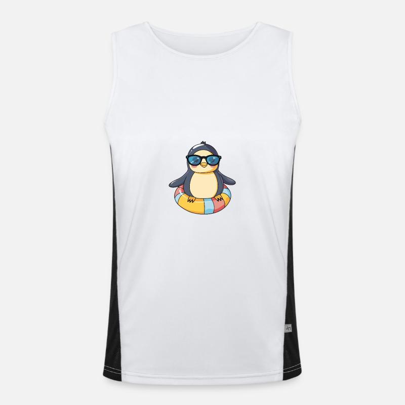 Pinguin Comic Cool Funktionelles Kontrast-Tank Top für Männer 