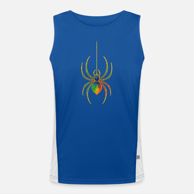 Regenbogen Glitzer-Spinne Funktionelles Kontrast-Tank Top für Männer 