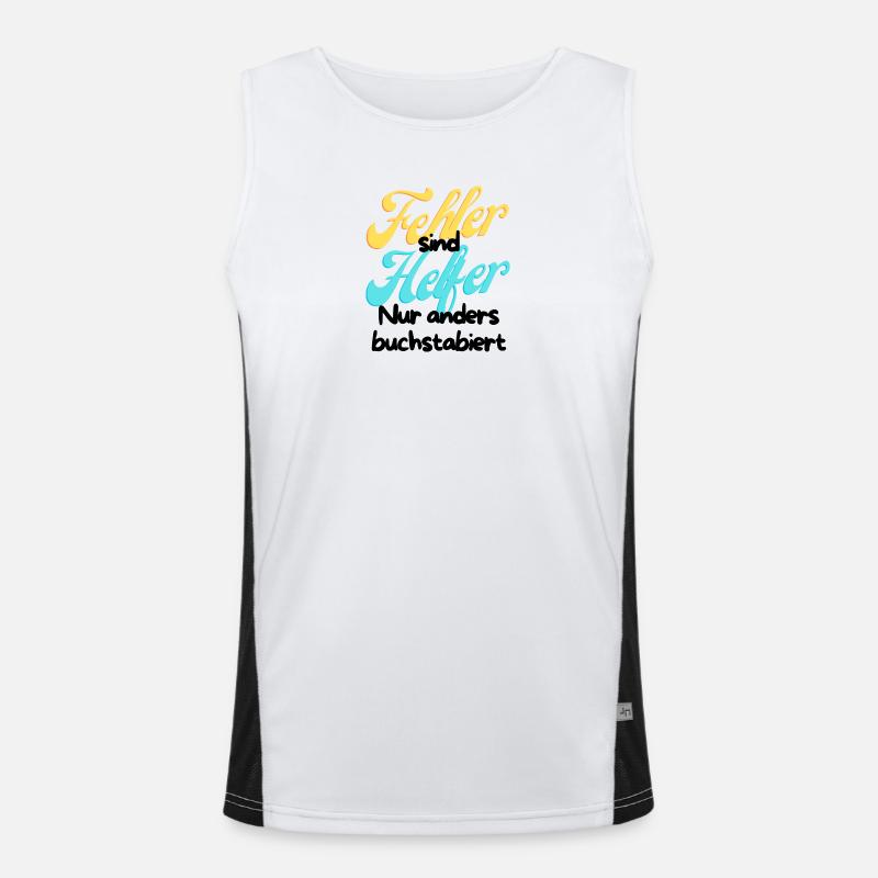 Error Helper Gradient Script - Men's Functional Contrast Tank Top  - white/black