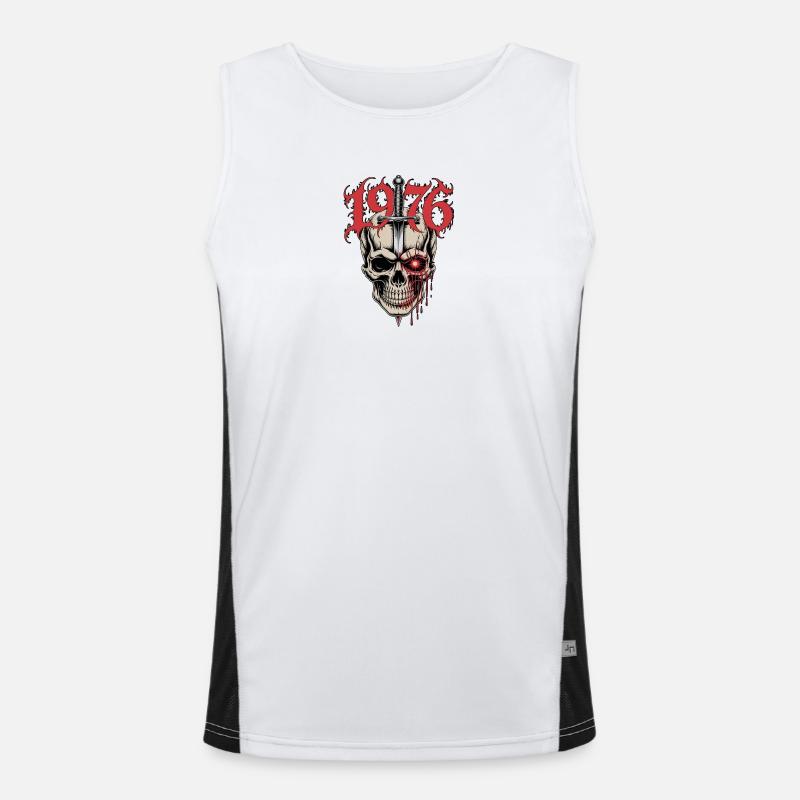 Schädel mit Dolch 1976 Funktionelles Kontrast-Tank Top für Männer 