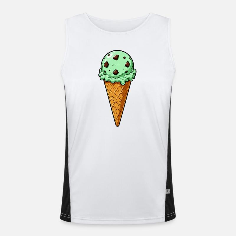 Minz Schoko Eis Kugel Men's Functional Contrast Tank Top 