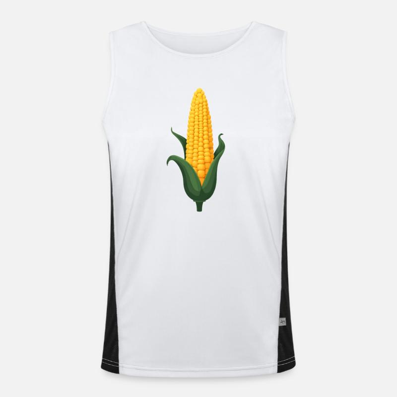 Corn - Men's Functional Contrast Tank Top - white/black