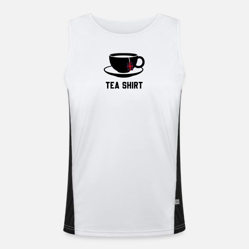 Tea Shirt – Calm Teacup Pun Men's Functional Contrast Tank Top 