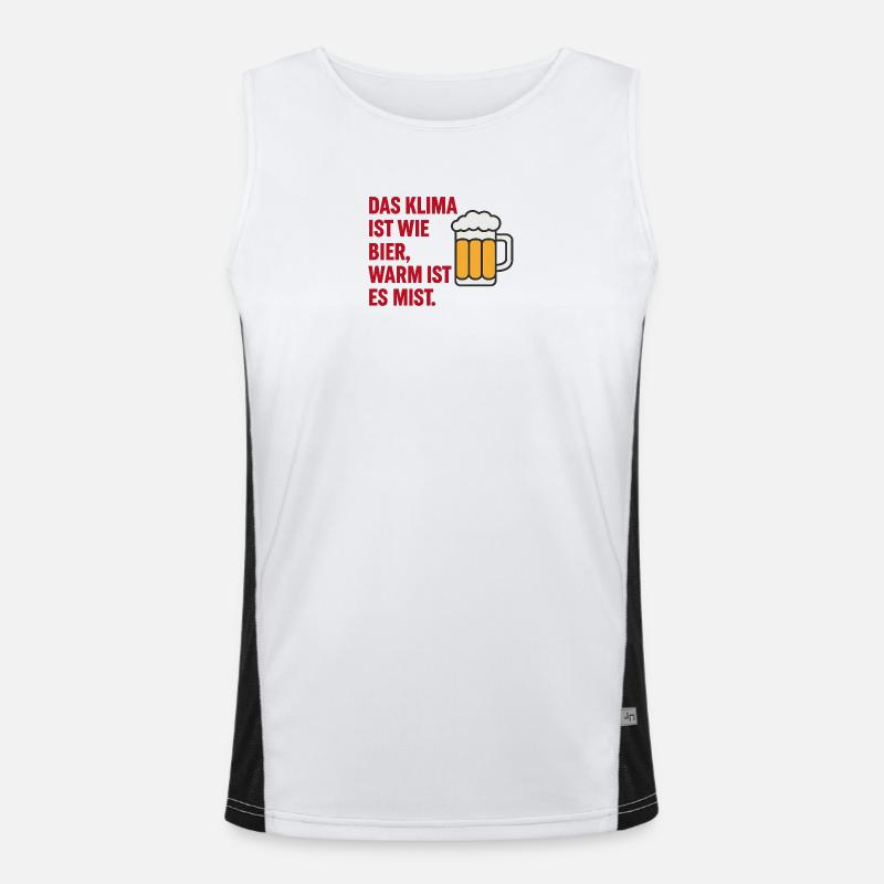 Lustiger Klimaspruch−Bier kalt, Klima cool Funktionelles Kontrast-Tank Top für Männer 