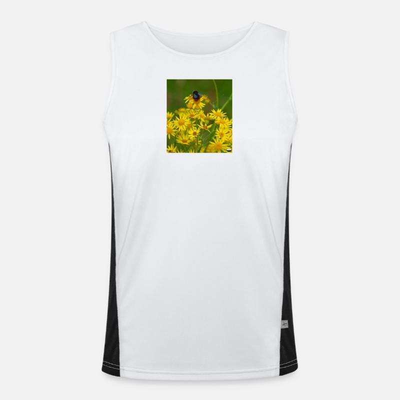 Stone bumblebee No 1, bombus lapidarius Men's Functional Contrast Tank Top 
