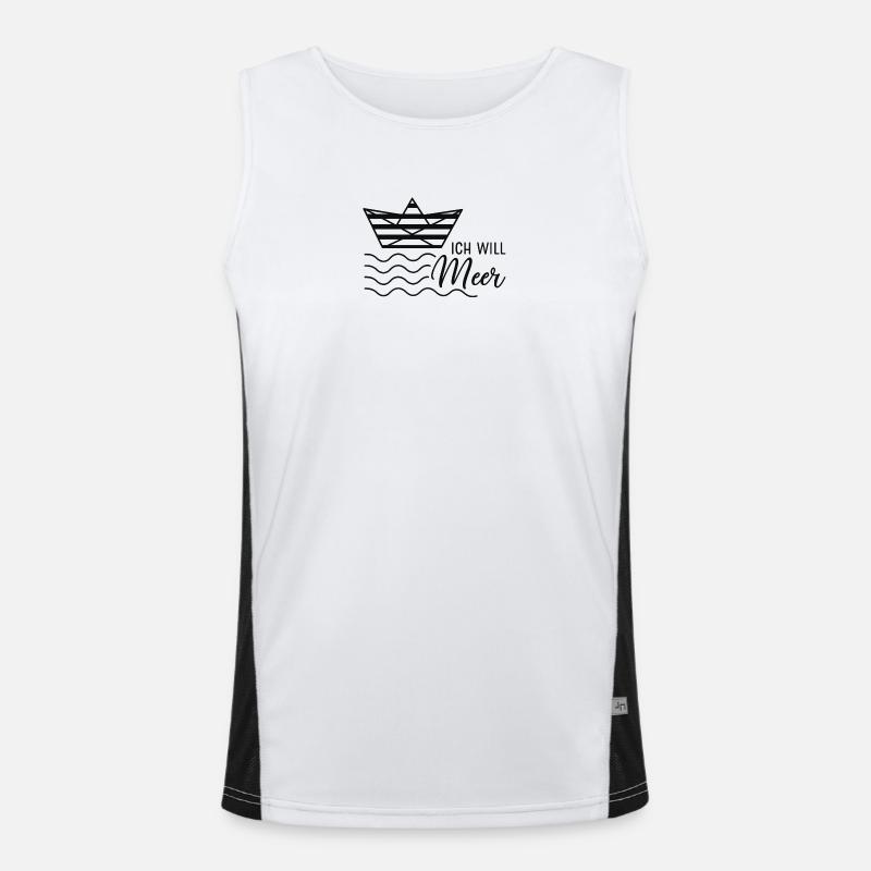 Maritime Lebensfreude Design Funktionelles Kontrast-Tank Top für Männer 