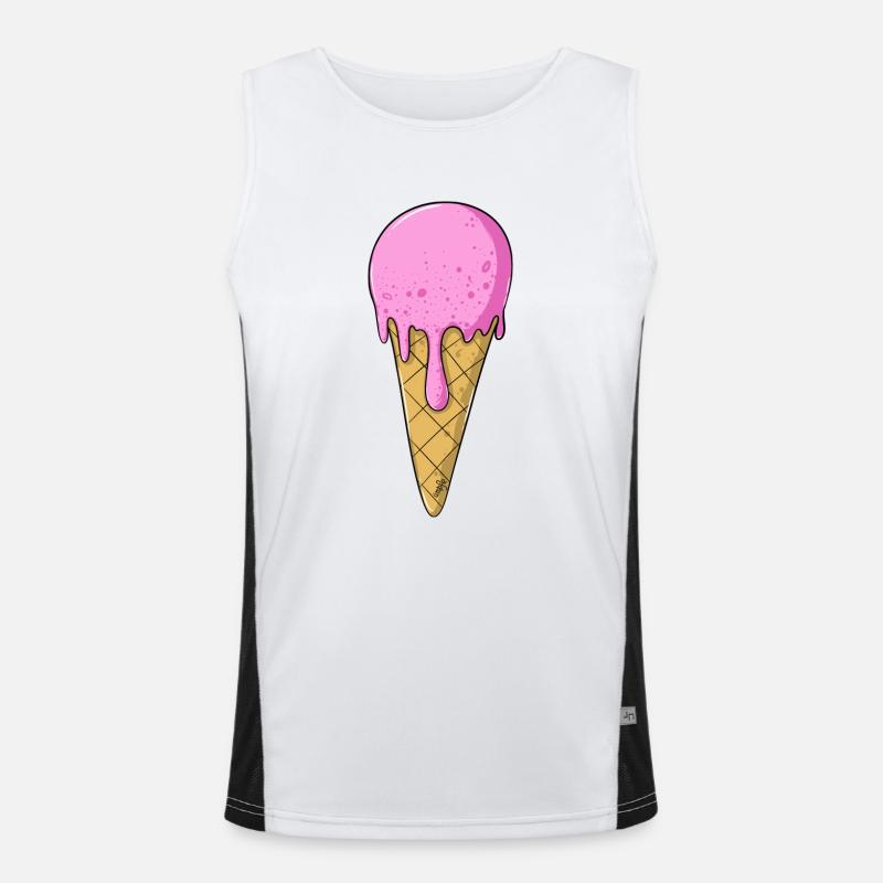 Eis | Rosa Pink Eiscreme | Ice Cream Funktionelles Kontrast-Tank Top für Männer 