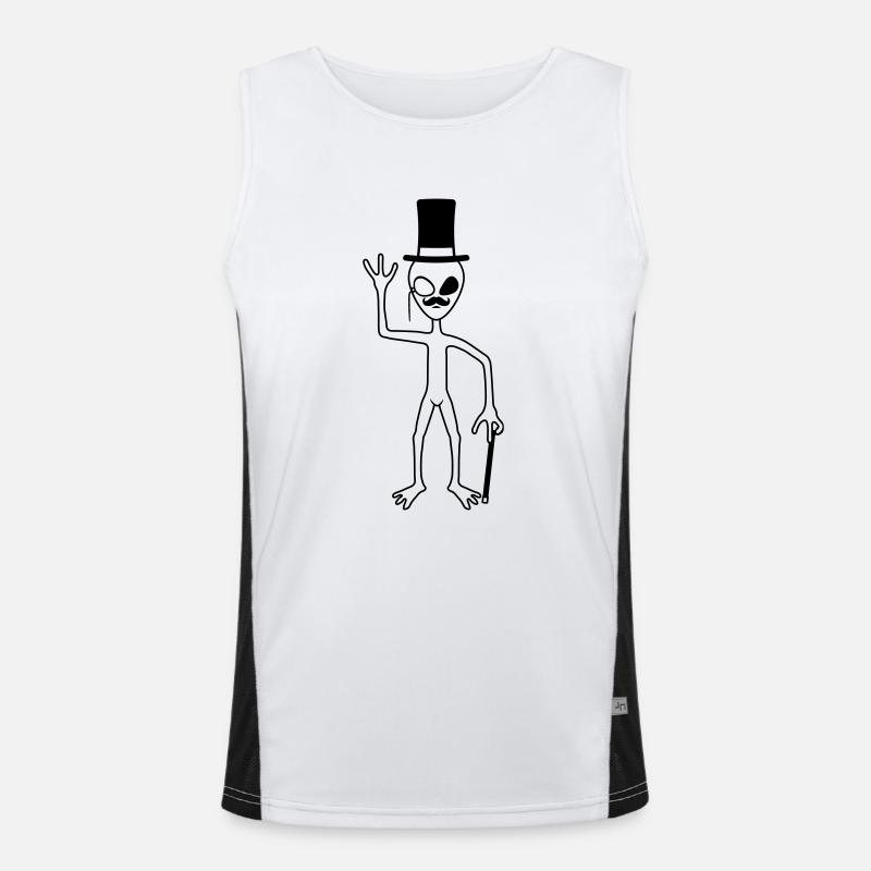 Mr. Alien waves friendly - Men's Functional Contrast Tank Top  - white/black