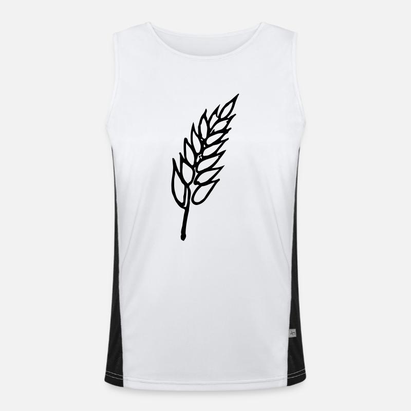 Weizen Illustration Brotbäcker Geschenkidee Funktionelles Kontrast-Tank Top für Männer 