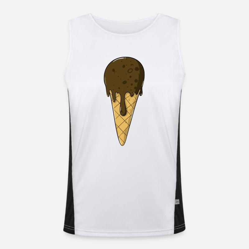Eis | Schoko Eiscreme | Iceceam Funktionelles Kontrast-Tank Top für Männer 
