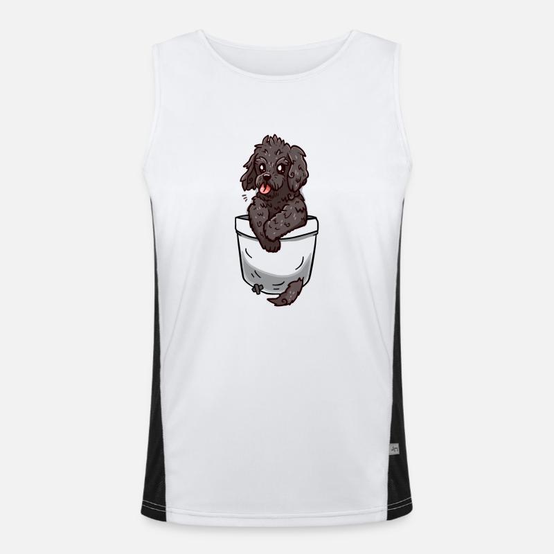 Pocket Cockapoo - Men's Functional Contrast Tank Top  - white/black