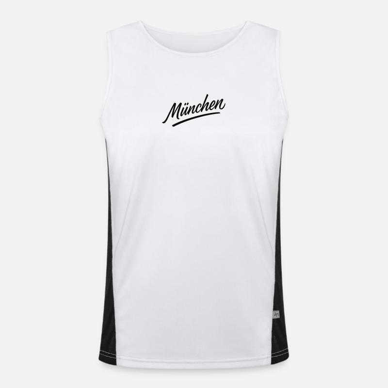 München Script Flair Funktionelles Kontrast-Tank Top für Männer 
