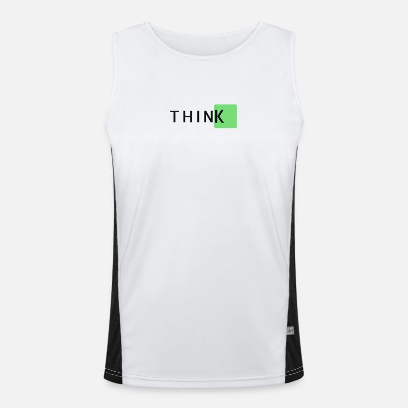 ThinkK Green Block Typo Débardeur respirant contrasté Homme 