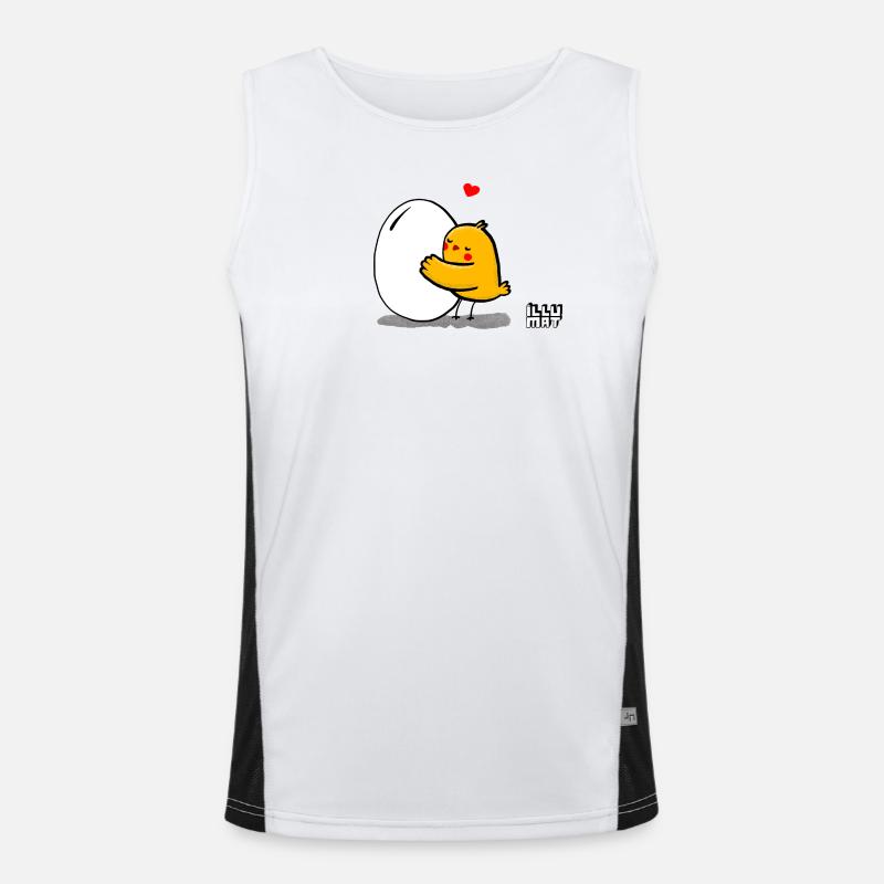 Sibling Egg - Men's Functional Contrast Tank Top  - white/black