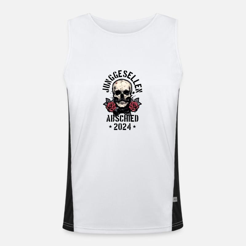 Bachelor Party Skull 2024 - Men's Functional Contrast Tank Top  - white/black