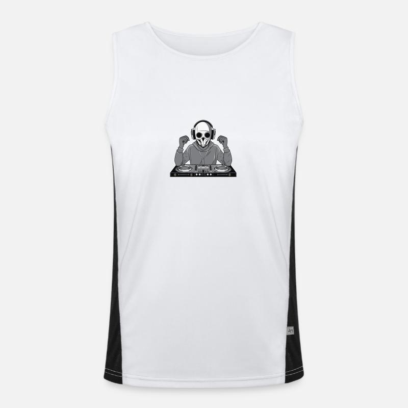 DJ Skull Face Men's Functional Contrast Tank Top 