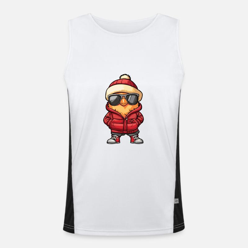 Chicken Cool Comic - Men's Functional Contrast Tank Top  - white/black