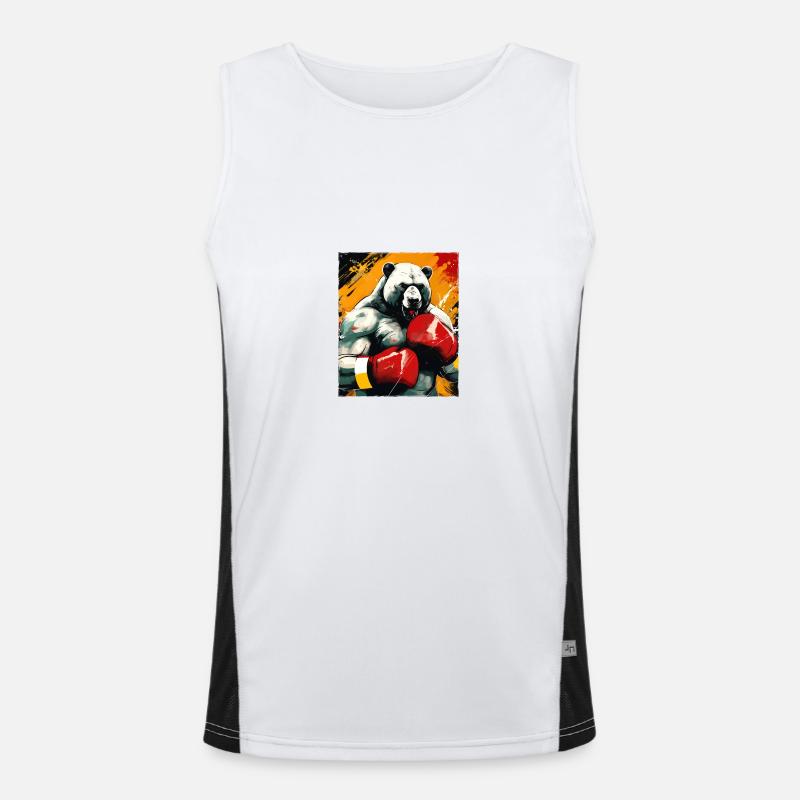 Polar Bär Boxer Boxen Eisbär Boxing Funktionelles Kontrast-Tank Top für Männer 
