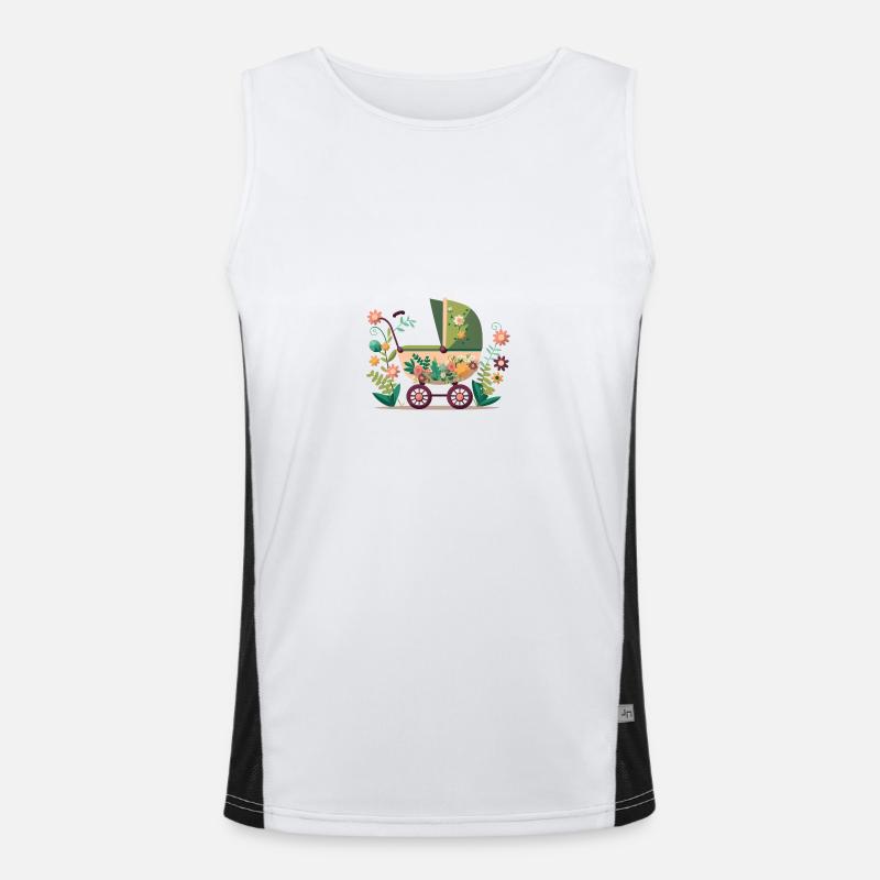 Flowery stroller 1 Men's Functional Contrast Tank Top 
