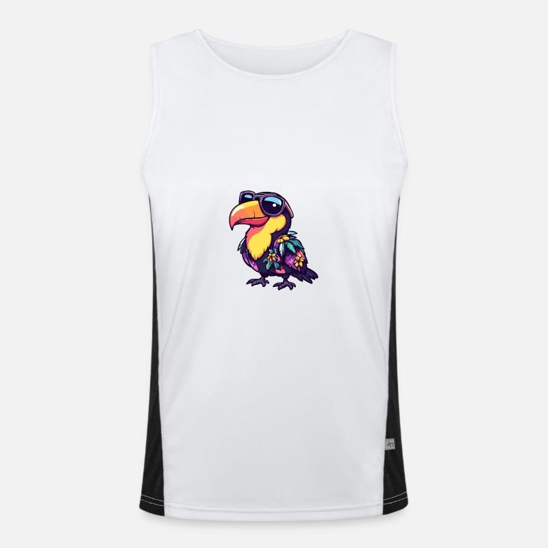 Tukan Vogel Comic Urlaub Funktionelles Kontrast-Tank Top für Männer 