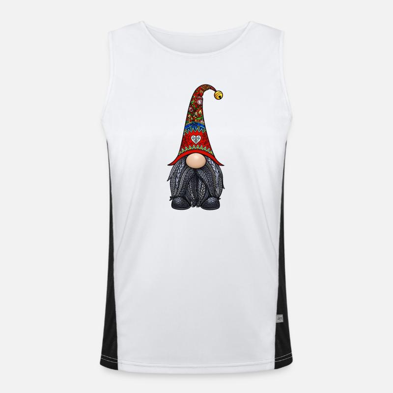 Tomte Zentangle Funktionelles Kontrast-Tank Top für Männer 