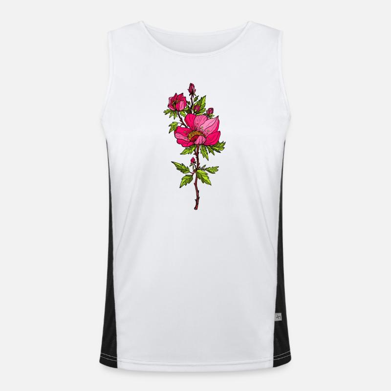 Blume Funktionelles Kontrast-Tank Top für Männer 