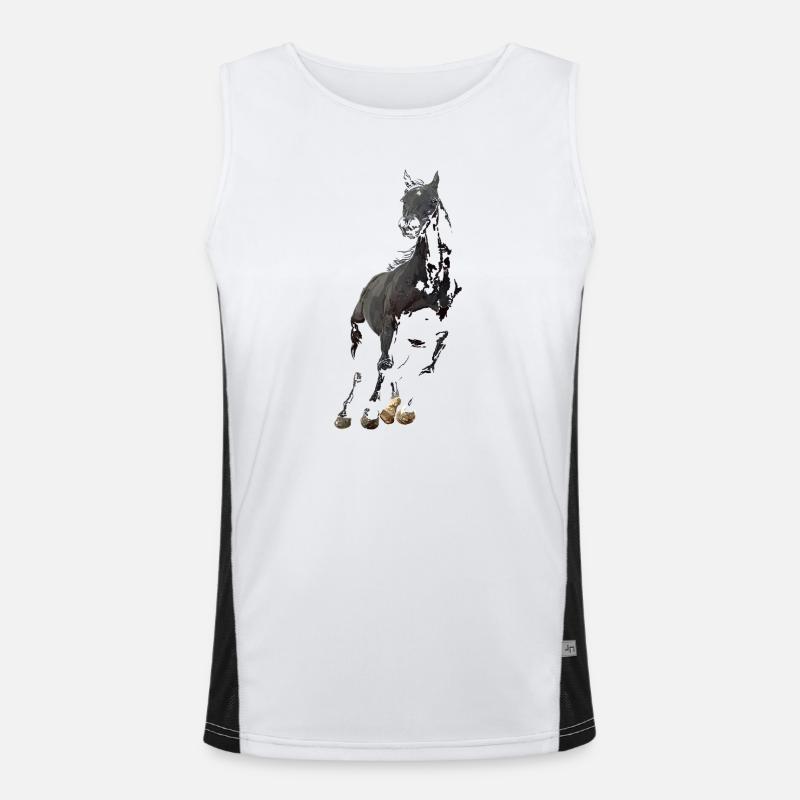 Pferd Funktionelles Kontrast-Tank Top für Männer 