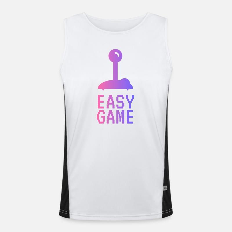 Easy Pixel Gradient Game - Men's Functional Contrast Tank Top  - white/black