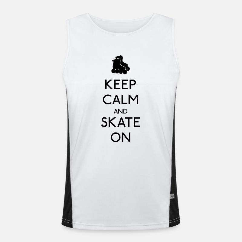 Keep Calm skate on Funktionelles Kontrast-Tank Top für Männer 