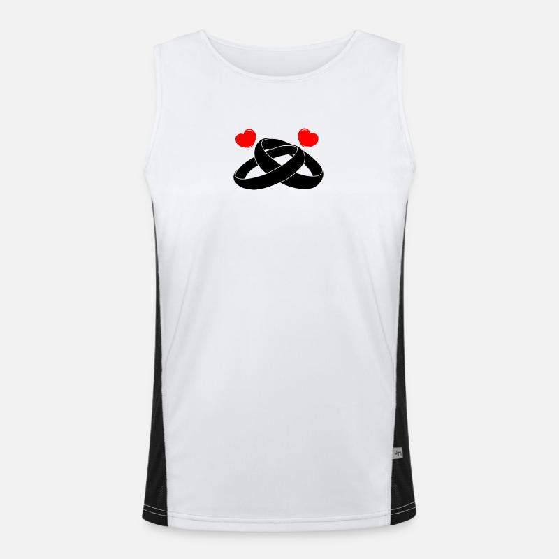 Wedding rings with hearts Men's Functional Contrast Tank Top 