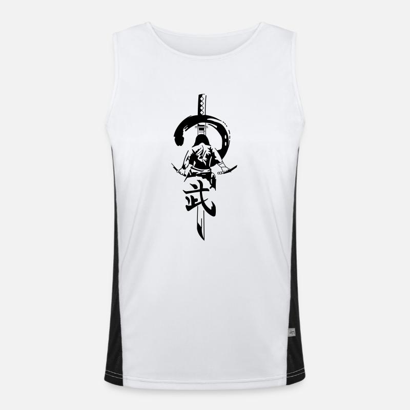 Samurai - Katana Funktionelles Kontrast-Tank Top für Männer 