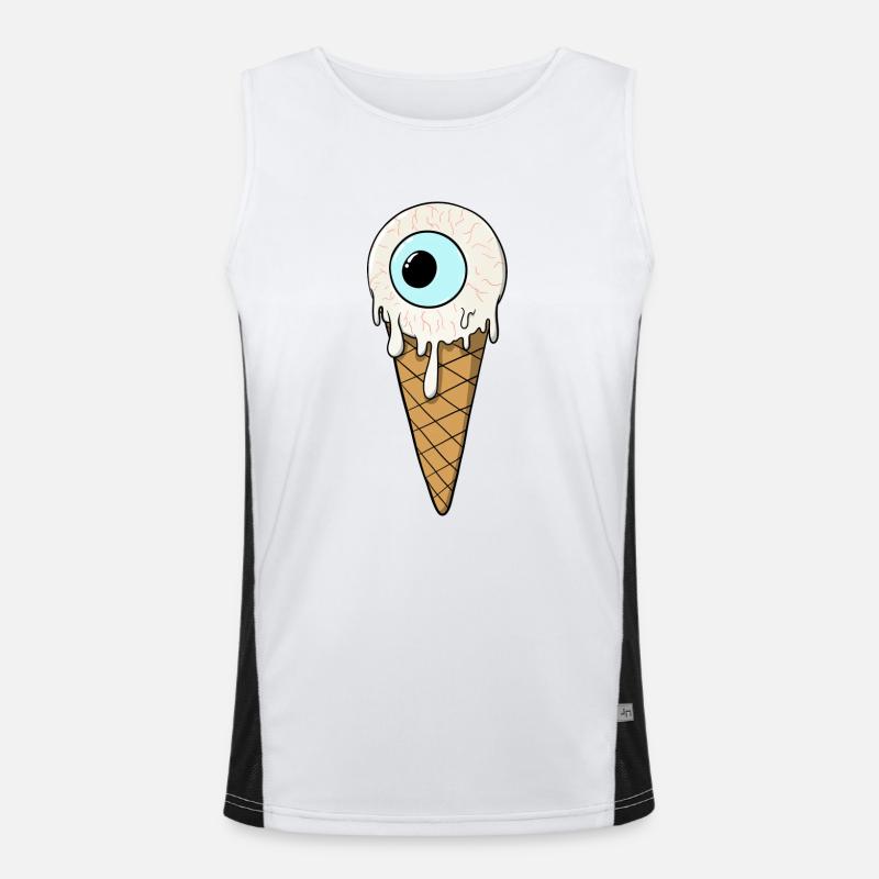 Eyes Cream | Eis | Eiskrem | Eis mit Auge Funktionelles Kontrast-Tank Top für Männer 