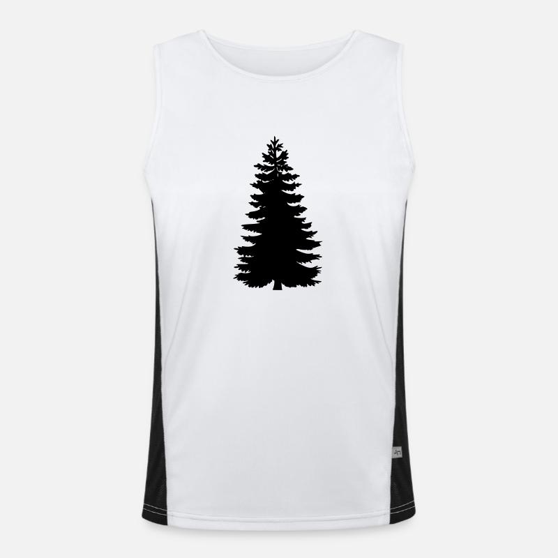 Arbre. Sapin. Épicéa. Débardeur respirant contrasté Homme 
